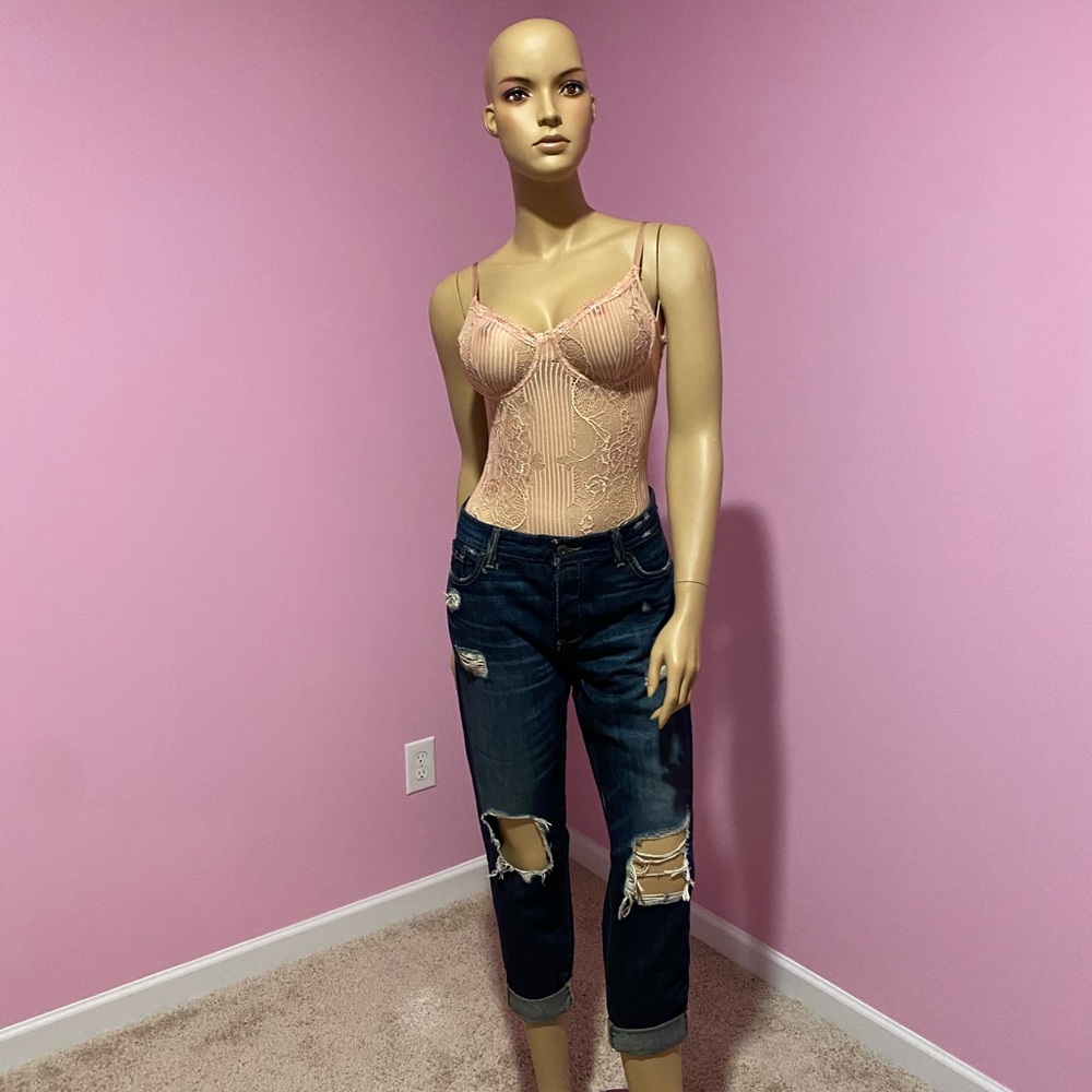 Pink Floral Lace Teddy
